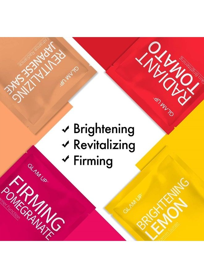 Glam Up قناع ورقي للوجه 12 مجموعة (عبوة من 12) | أقنعة الوجه للعناية بالبشرة، أقنعة مرطبة، مرطبة، مبيضة ومهدئة، قناع جمال لجميع أنواع البشرة - Image 4