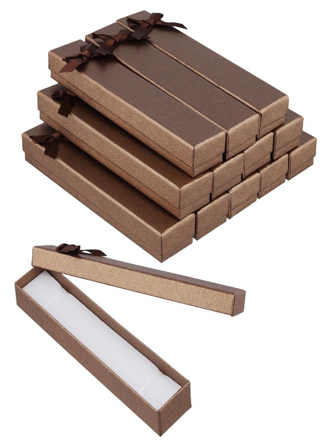 SINJEUN 36 PCS Empty Pen Gift Box, Brown Pen Boxes, Cardboard Pen Presentation Box with Bow Decor for Gift Birthday Souvenir Jewelry Display - Image 3