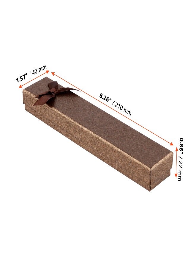 SINJEUN 36 PCS Empty Pen Gift Box, Brown Pen Boxes, Cardboard Pen Presentation Box with Bow Decor for Gift Birthday Souvenir Jewelry Display - Image 2