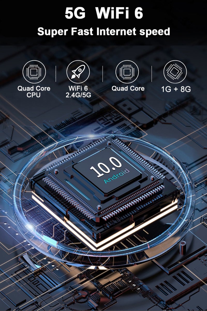 إس إل جي جهاز عرض محمول مُحسّن بدقة 400ANSI 1080 بكسل عالي الوضوح 5G و2.4G، مزود بشبكة WiFi مزدوجة BT5.0، ومكبر صوت HIFI، ونظام تشغيل أندرويد مدمج - Image 4