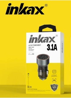 Inkax 3.1A Dual USB Fast Car Charger with USB to Micro Charging Cable  - Image 1