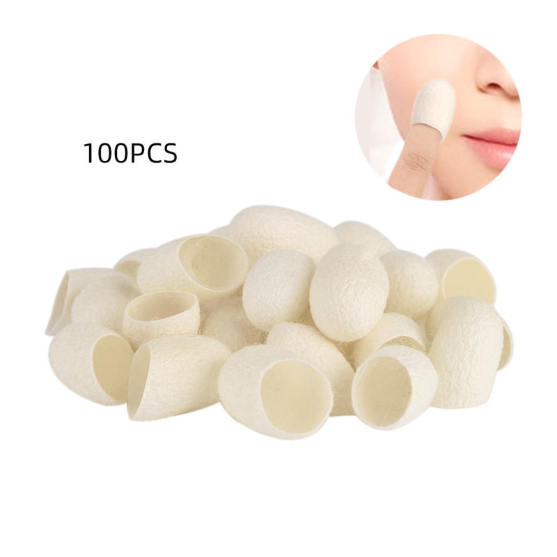 100pcs Silkworm Balls Purifying Exfoliating Scrubing Cocoons Finger Sleeves Blackhead Remover Natural Facial Skin Care - Image 2