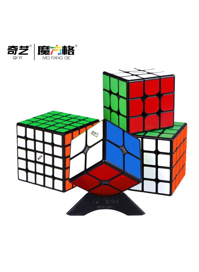 Qiyi Magnetic Rubik's Cube Third Order 2345 Order Pyramid Competition Racing Rubik's Cube Children's Intelligence Toys Wholesale-Color:Qiyi Magnetic Pyramid Rubik's Cube [Black Bottom]]