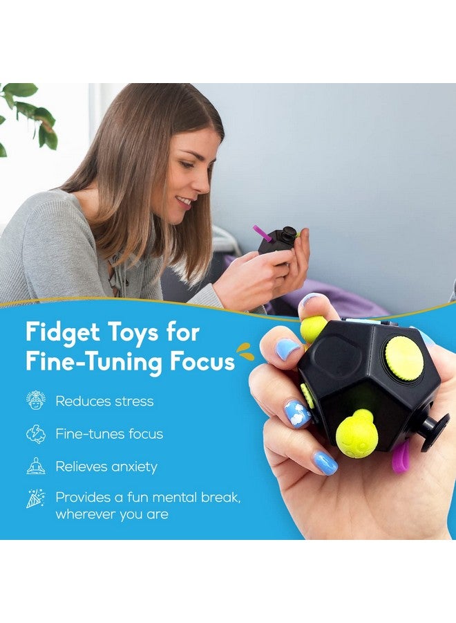 PILPOC Fidget Cube Dodecagon - 12-Sided - For Reducing Anxiety, Fidgets For Adults, Fidget Cube For Kids, Anxiety Toys For Adults, Fidget Cube For Adults, Cube Fidget Toys For Adults Black - Image 2