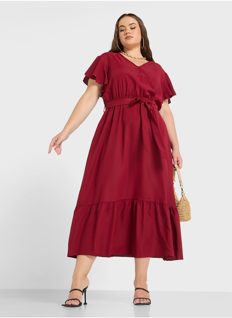 Ginger Plus - A Line Tiered Hem Dress - Image 1