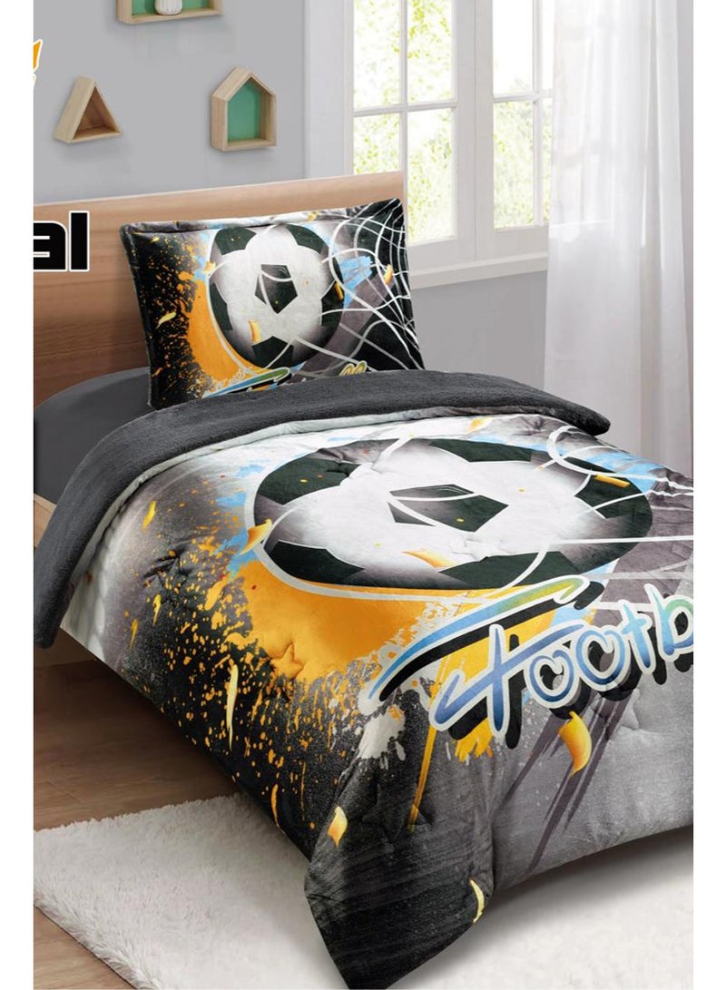 Miral Luxury Winter Comforter Set, Soft Velvet Face & Warm Fur Face, 3 Pcs - Cartoon Prints - Duvet Size 160x210 cm - Image 2