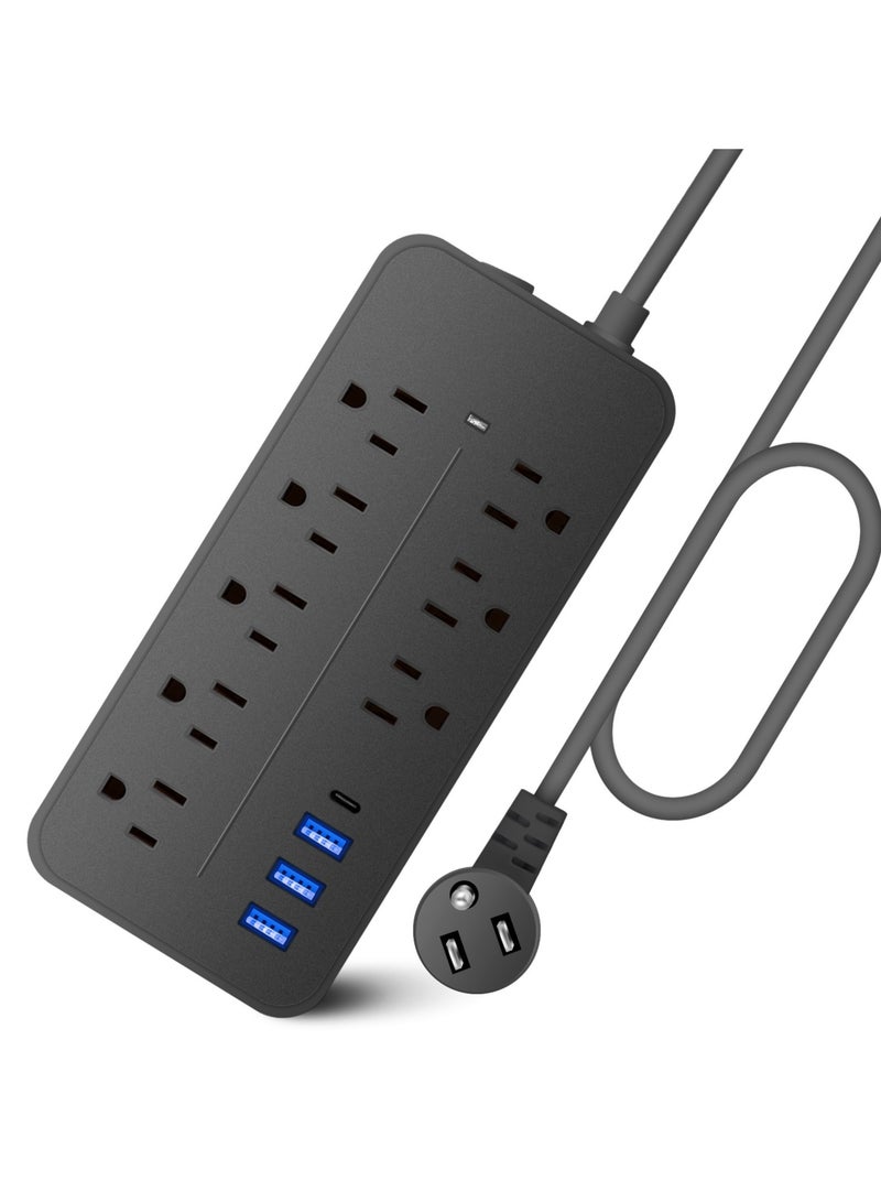 AROAQ Smart Power Strip with Overload Protection Anti-Lightning Surge Protection 6 Outlets 3 USB Ports and Type-C Port - Image 1