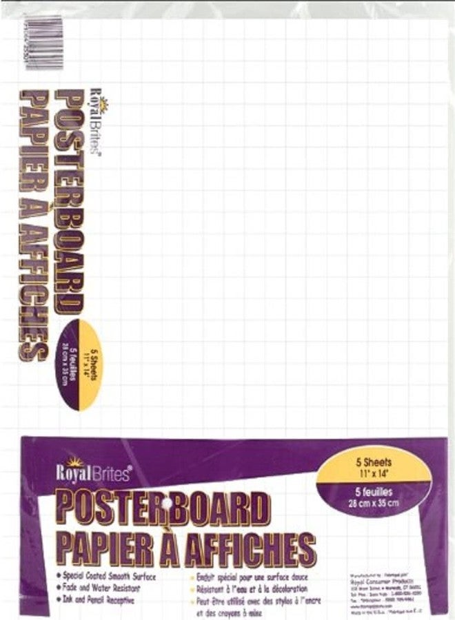 Royal Brites White Poster Board, Classic Presentation Board, 11 x 14 Inches (5 Pack), (25301) - Image 1
