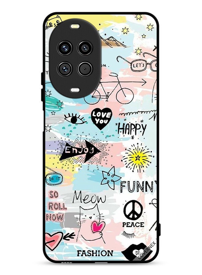 Huawei nova 14 Pro 5G Protective Case Cover Doodle Meow Enjoy