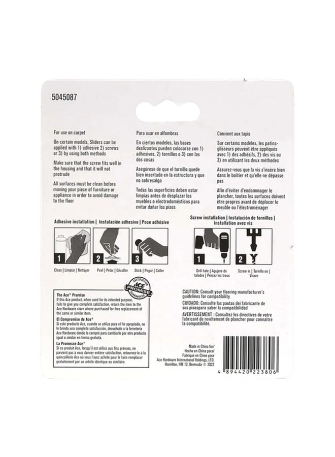 ACE 8-Piece Heavy-Duty Sturdy High-Quality Precision Screw-On Plastic Sliders Kit Off White 2.5cm  - Image 2