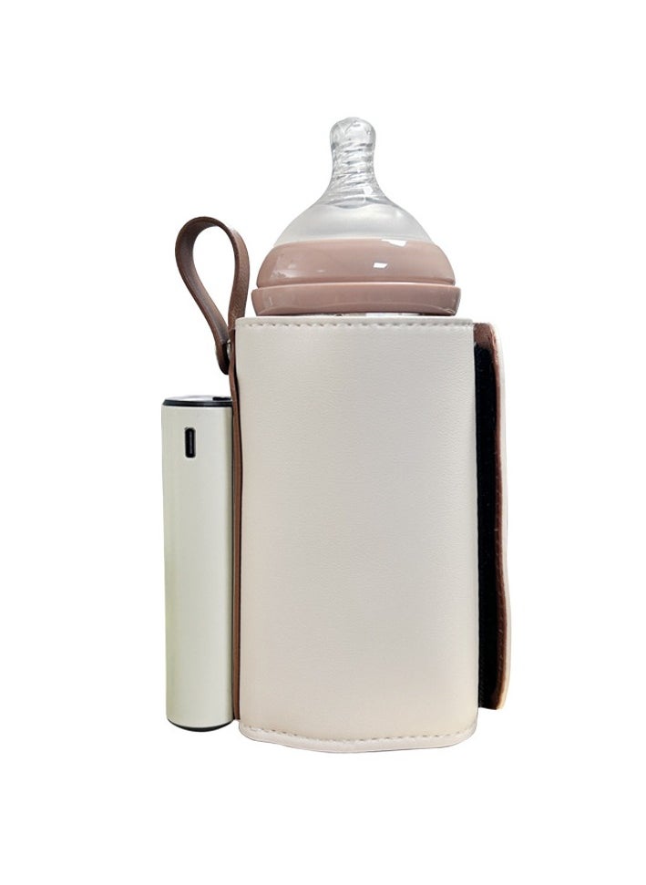 Generic Bottle insulation cover usb child universal milk warmer artifact portable milk thermostat outdoor power storage protective cover (beige)  - Image 1