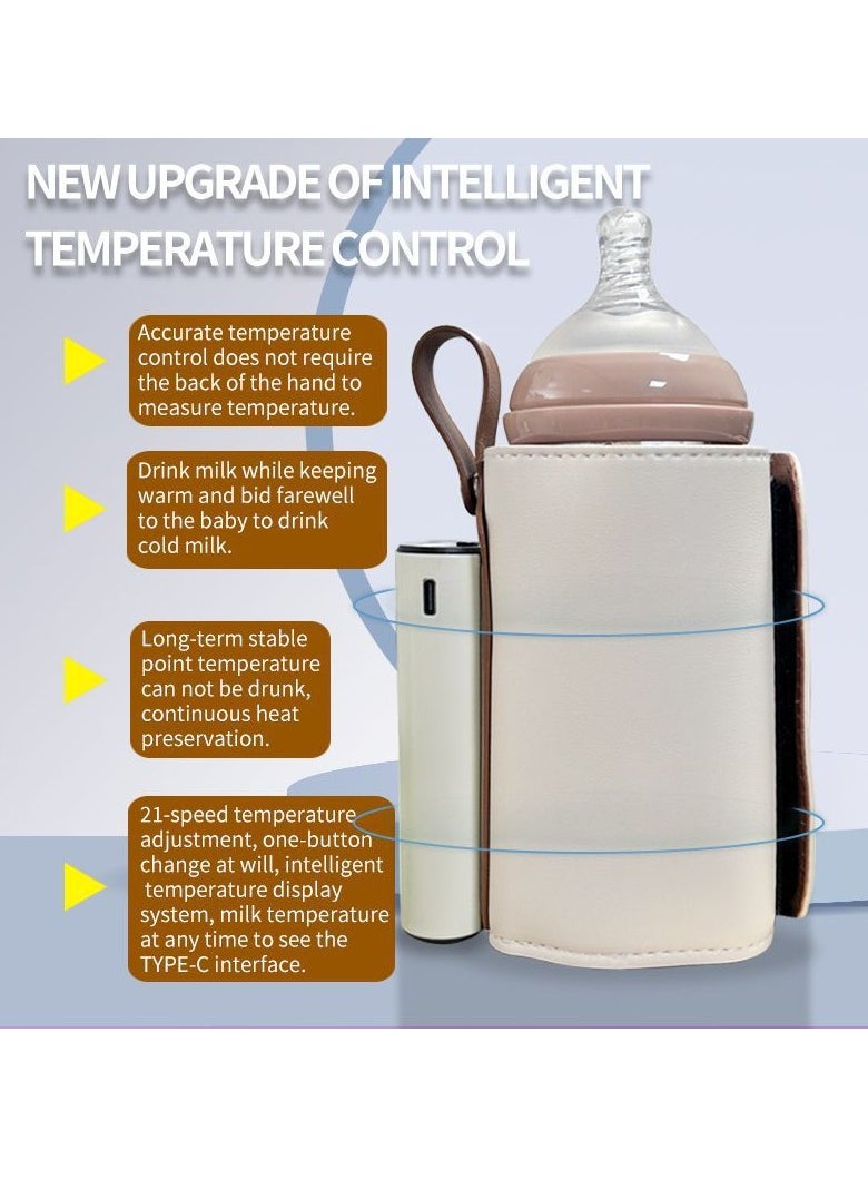 Generic Bottle insulation cover usb child universal milk warmer artifact portable milk thermostat outdoor power storage protective cover (beige)  - Image 2