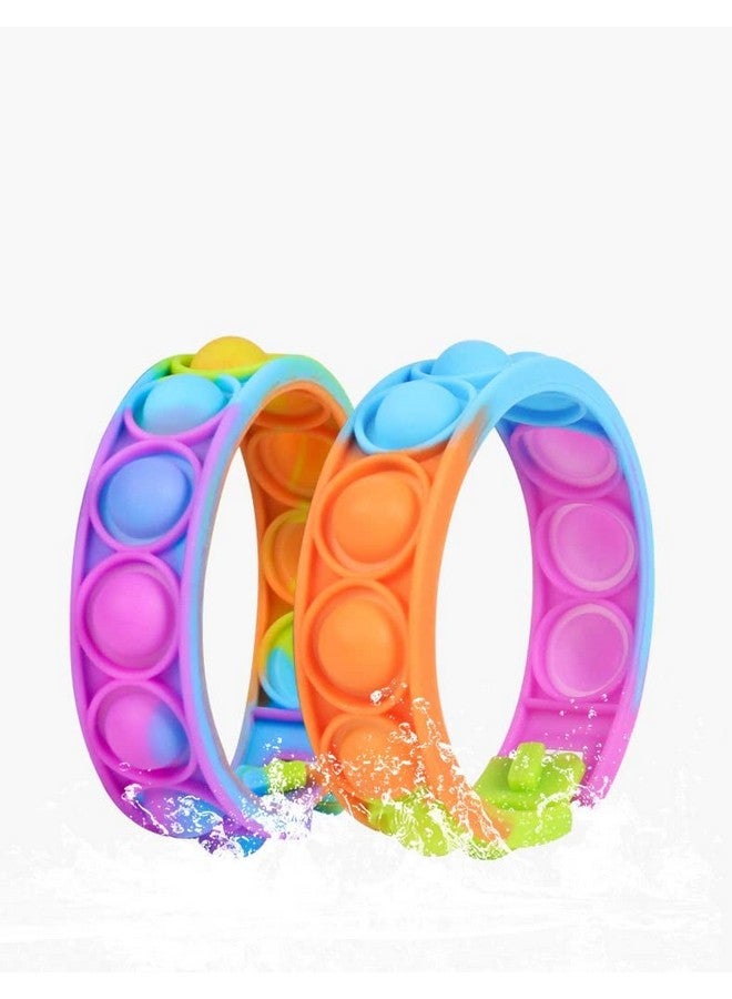 VGRASSP Pop It Fidget Sensory Toys, Stress Relief Silicone Pressure Relieving, Squeeze Novelty Gifts for Kids Children Adults - Color As Per Stock (Hand Band - Pack of 2) - Image 1