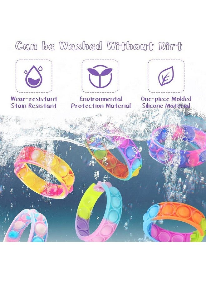 VGRASSP Pop It Fidget Sensory Toys, Stress Relief Silicone Pressure Relieving, Squeeze Novelty Gifts for Kids Children Adults - Color As Per Stock (Hand Band - Pack of 2) - Image 3