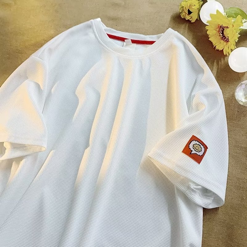 Round Neck T-Shirt Standard All-Match City Style Men'S Fashion Trendy Brand Trendy Spring Short-Sleeved Youth Popular Ins - Image 1