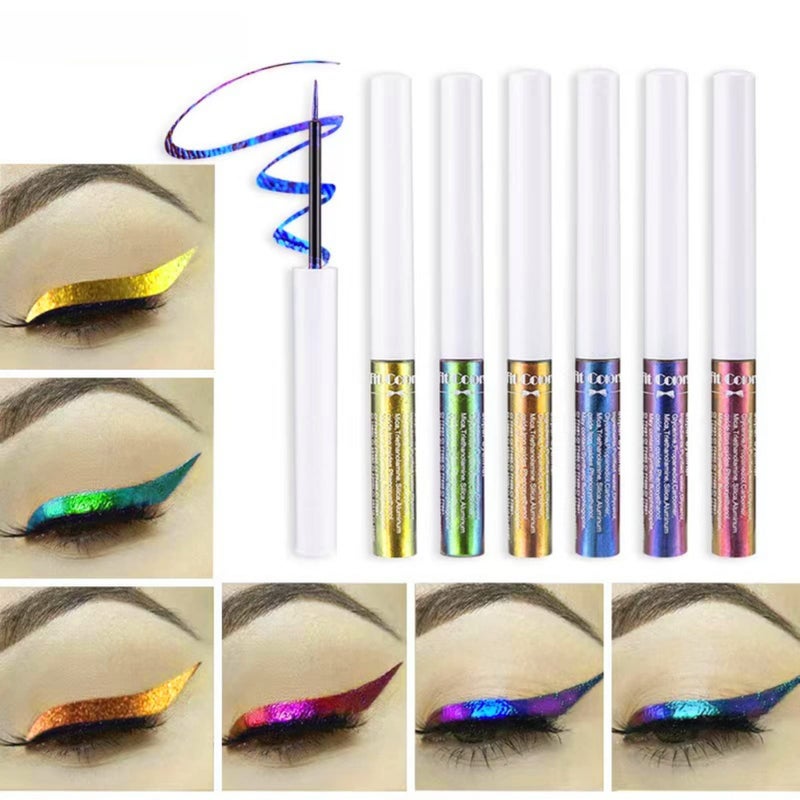 Corleone Glitter Liquid Eyeliner, Metallic Change Color Rainbow Eyeliner Gel MultiColor Highly Pigmented Waterproof Longer-Lasting Colorful Eye Liner Gift Kit for Women and Girls - Image 1