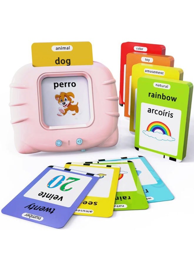 Lapare Spanish and English Bilingual Audible Flash Cards Toy with Music for Toddlers 1 2 3 4 5, Learn Spanish and English for Kids, Niñas, Niños, Bebes - Image 1