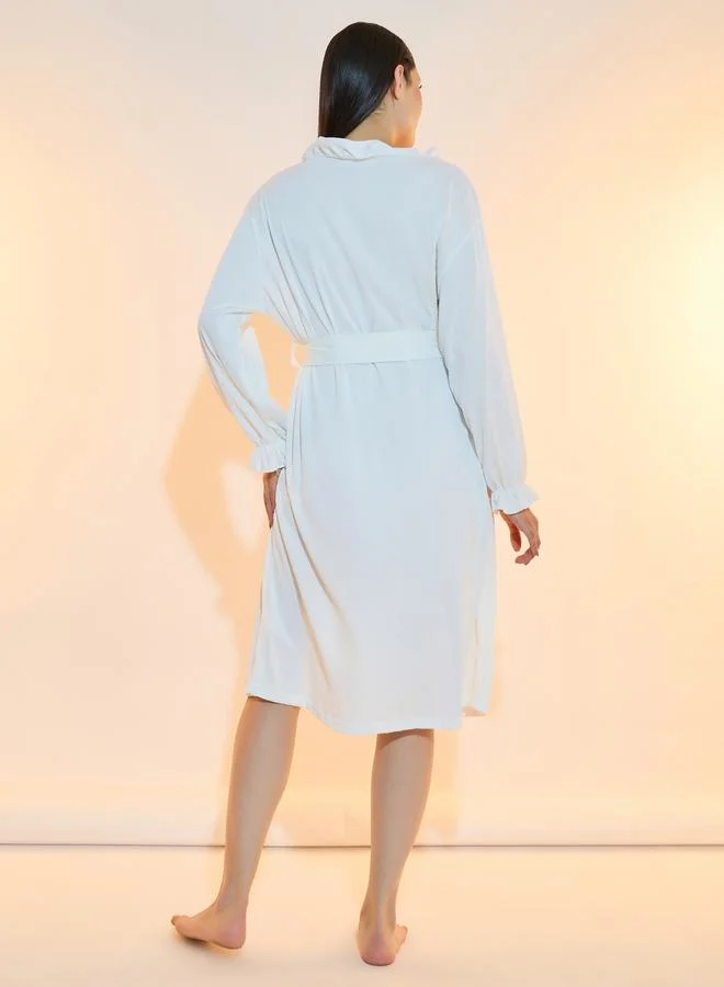 Take Two Ruffled Edge Belted Robe