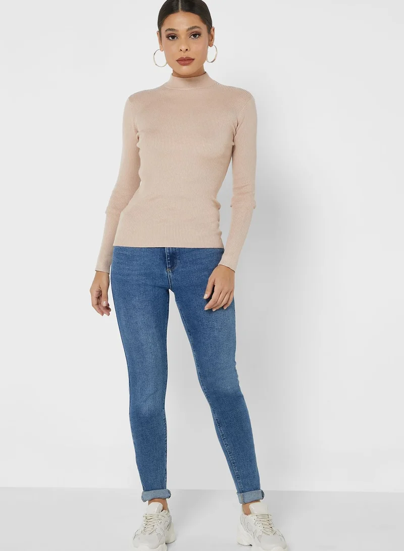 Basicxx High Neck Knitted Top