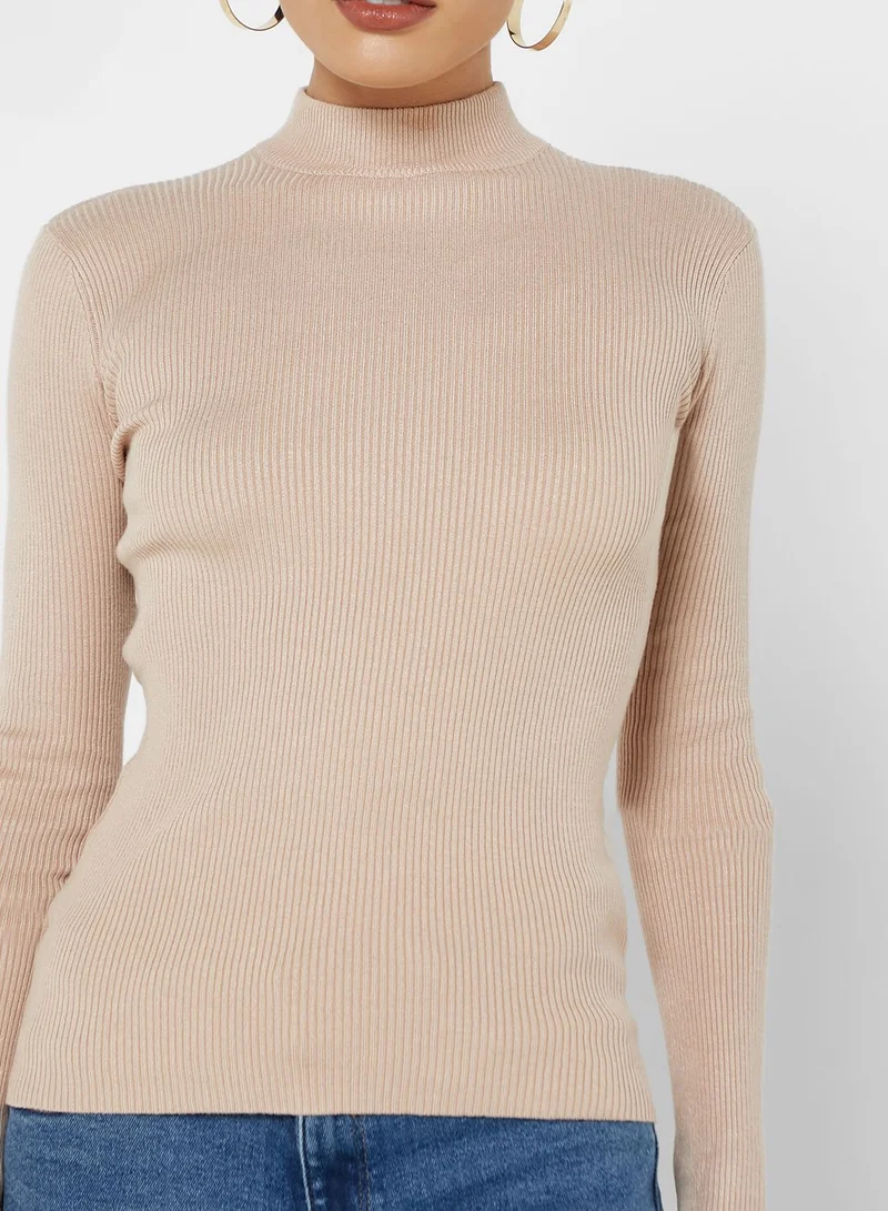 Basicxx High Neck Knitted Top