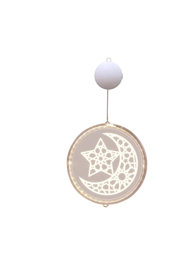 Y&D Eid Decoration 3D Disc Battery Hanging Lights Ramadan Castle Moon LED Lights Ramadan Decoration - Image 1