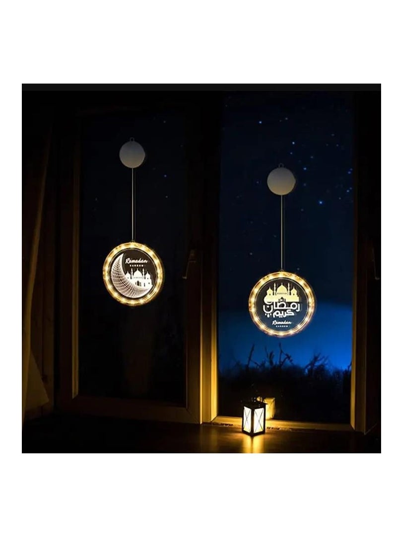 Y&D Eid Decoration 3D Disc Battery Hanging Lights Ramadan Castle Moon LED Lights Ramadan Decoration - Image 4