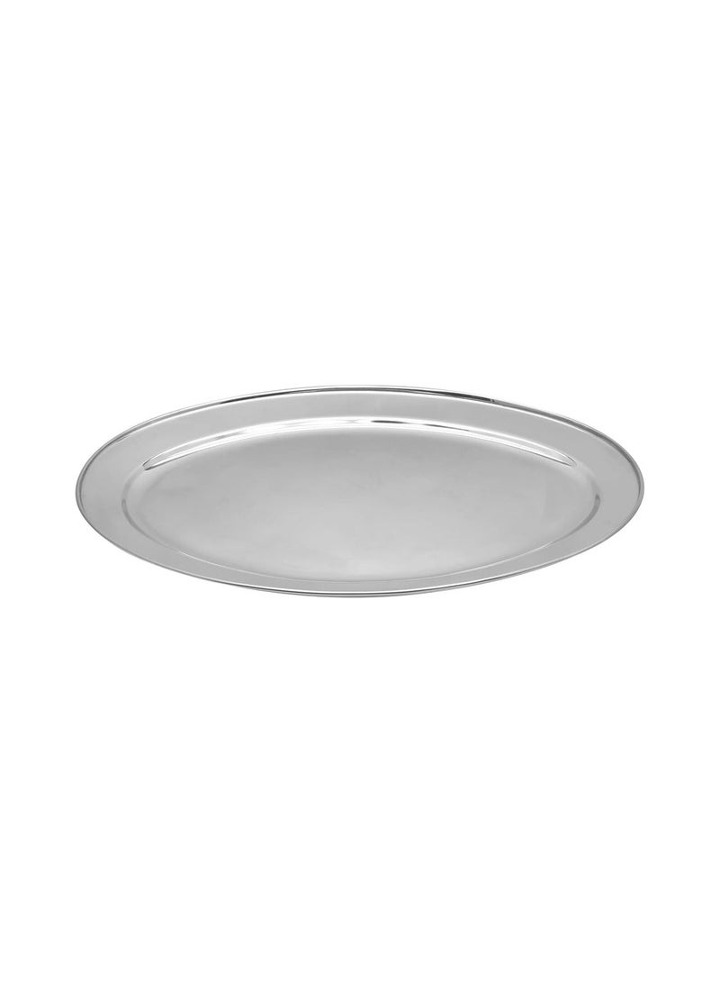 AKDC Raj Stainless Steel Oval Serving Tray OT0060, Rice Plate Salad Plate Side Plate Platter Serving Plate-60CM - Image 3