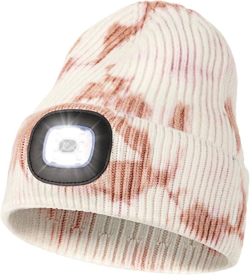 MELASA Unisex Hat with Light, USB Rechargeable Hands Free Headlamp LED Beanie, Winter Gifts for Men Dad Father Husband Him - Image 1