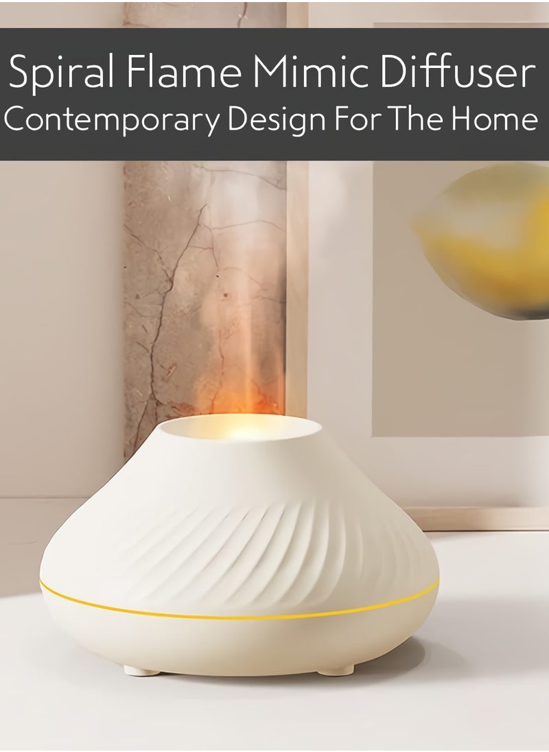 Mi VAZA - Essential Oil Diffuser, Home Flame Mimic Essential Oil Diffuser, Durable Long Lasting Aromatherapy Diffuser, Portable Colour Changing Room Diffusers For Home Office, (White) - Image 1