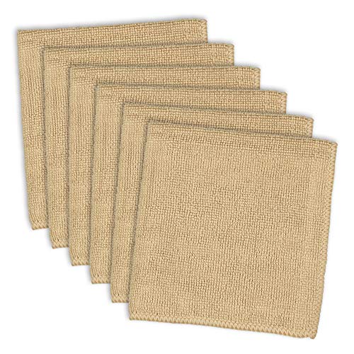 DII Cleaning Collection Soft Highly Absorbent Microfiber, Dishcloth Set, 12x12, Taupe, 6 Piece - Image 1