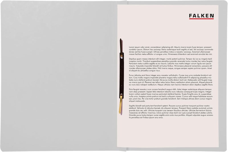 FALKEN Exacompta - Ref 80003783002F - FALKEN - Flat Cardboard Files - A4 (210 x 297mm) in Size, 250gsm Recycled Manilla, Pre-Printed Cover, Blue Angel Certified - Grey (Pack of 100) - Image 3