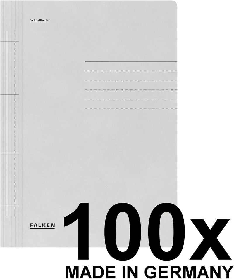 FALKEN Exacompta - Ref 80003783002F - FALKEN - Flat Cardboard Files - A4 (210 x 297mm) in Size, 250gsm Recycled Manilla, Pre-Printed Cover, Blue Angel Certified - Grey (Pack of 100) - Image 2