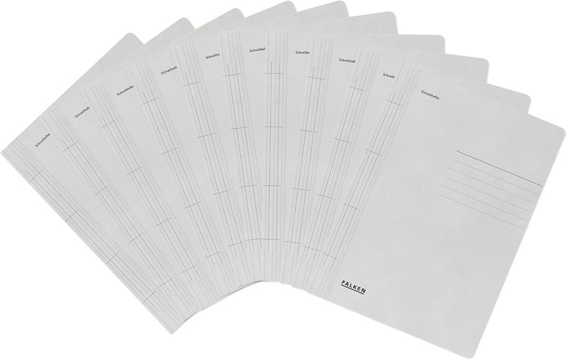FALKEN Exacompta - Ref 80003783002F - FALKEN - Flat Cardboard Files - A4 (210 x 297mm) in Size, 250gsm Recycled Manilla, Pre-Printed Cover, Blue Angel Certified - Grey (Pack of 100) - Image 1