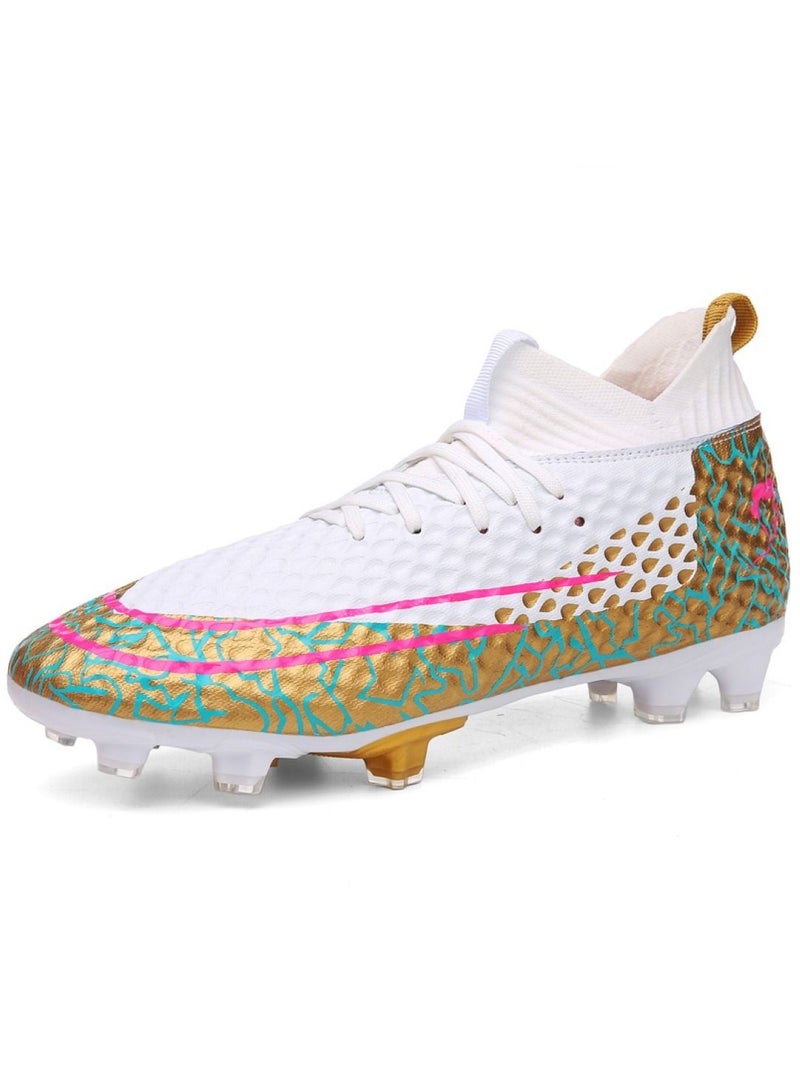 Loquat High-Top Cleats Competition Sports Football Shoes White - Image 1