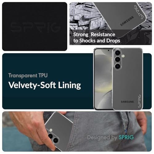 SPRIG Compatible with Samsung Galaxy S24 Plus 5g Premium FlexCrystal Back Cover Drop Tested Shock Proof Mobile Case for Men, Women, Boys and Girls with Camera Protection (Transparent) - Image 2