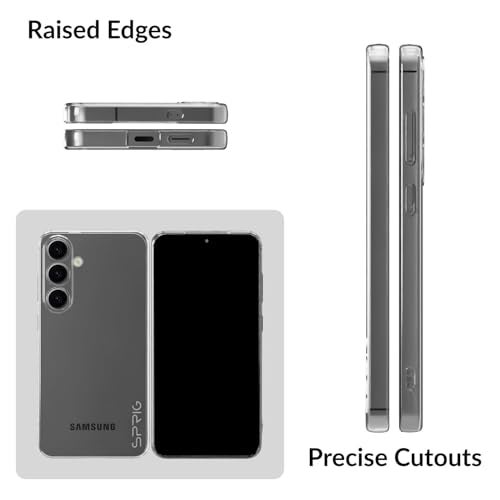 SPRIG Compatible with Samsung Galaxy S24 Plus 5g Premium FlexCrystal Back Cover Drop Tested Shock Proof Mobile Case for Men, Women, Boys and Girls with Camera Protection (Transparent) - Image 3