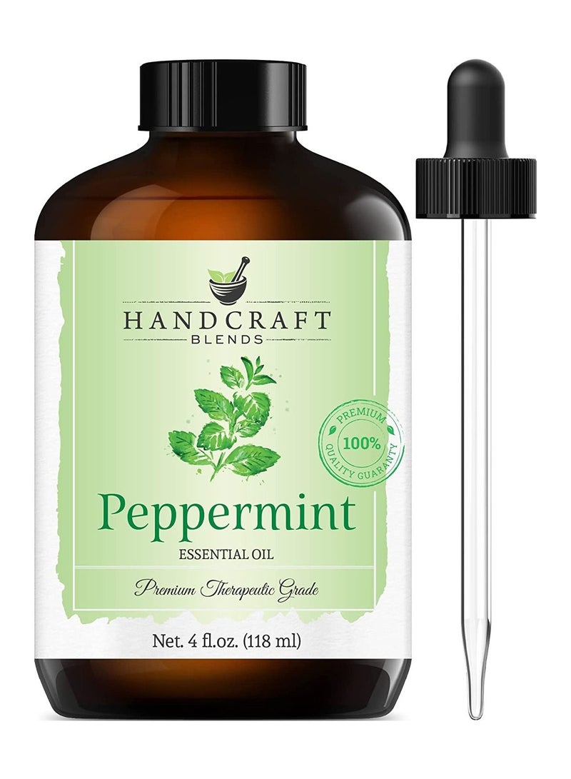 handcraft Blends Peppermint Essential Oil Pure and Natural Premium Therapeutic Grade 120 ml 