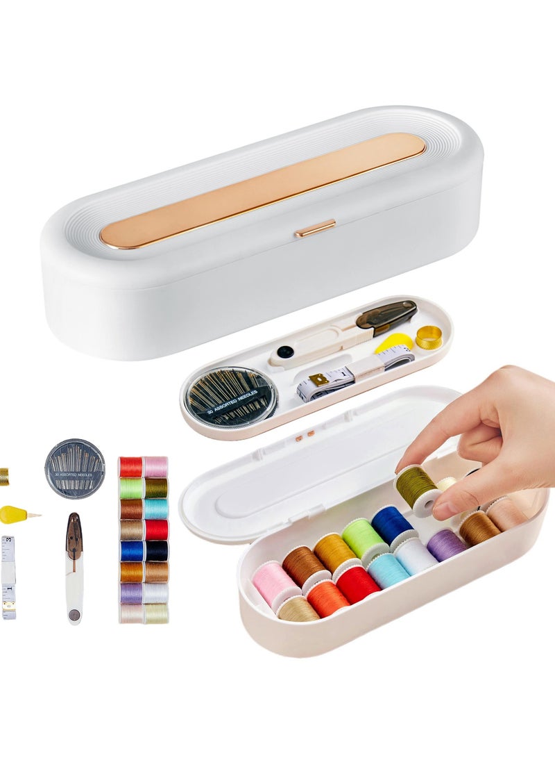 SYOSI Portable Sewing Kit, Multifunctional Family Travel Sew Project Kit with Supplies, Thread, Accessories, Ideal DIY Sewing Organizer - Image 1