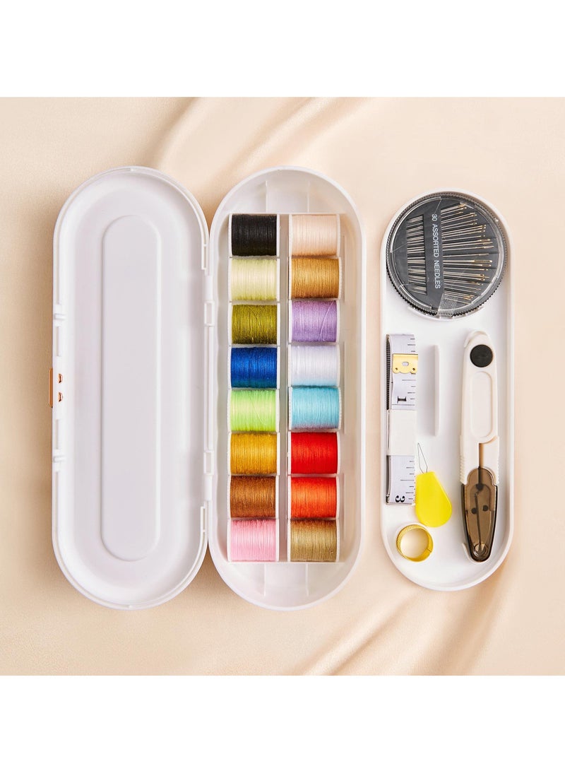 SYOSI Portable Sewing Kit, Multifunctional Family Travel Sew Project Kit with Supplies, Thread, Accessories, Ideal DIY Sewing Organizer - Image 2