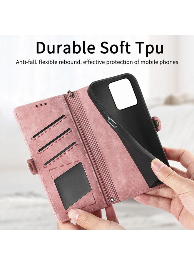 S-TOP Case For Realme C30S Geometric Zipper Wallet Side Buckle Leather Phone Case - Image 4