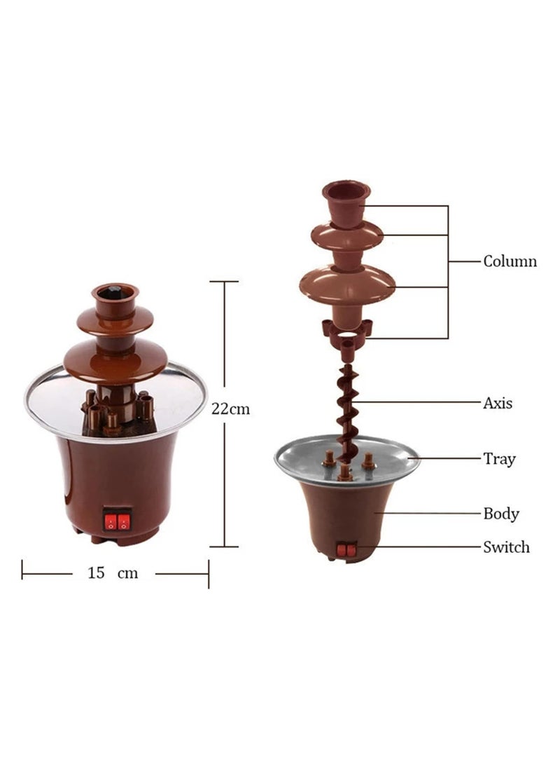 Generic - Chocolate Fountain Machine 3Tier Stainless Steel Fondue Fountain Easy Assembly Versatile for Nacho Cheese BBQ Sauce Candy Caramel or Party Wedding - Image 1