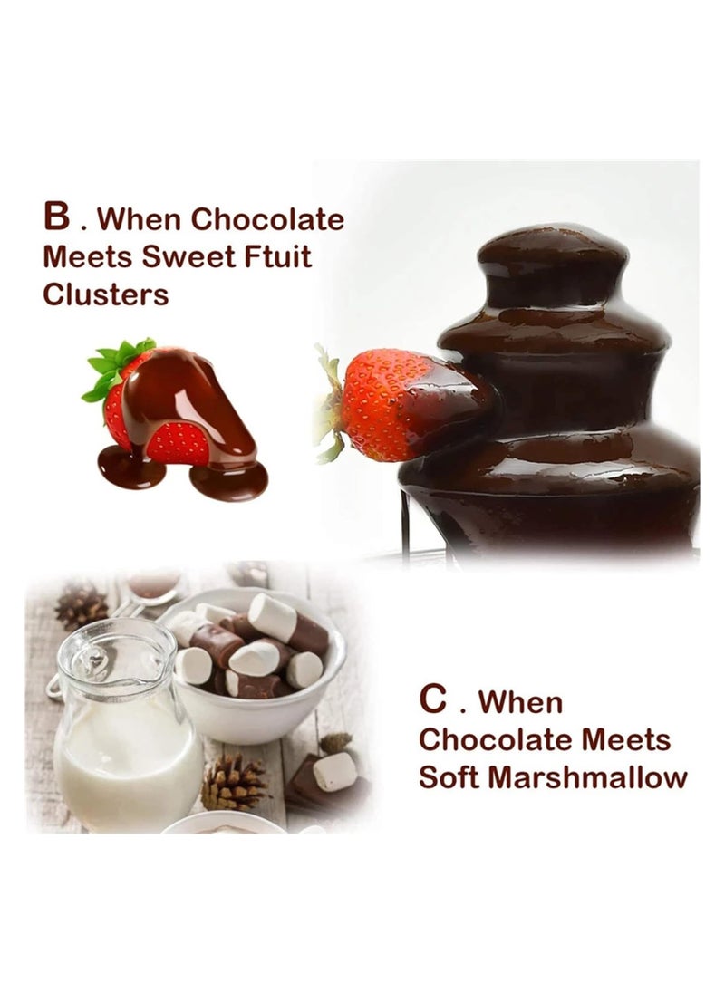 Generic - Chocolate Fountain Machine 3Tier Stainless Steel Fondue Fountain Easy Assembly Versatile for Nacho Cheese BBQ Sauce Candy Caramel or Party Wedding - Image 1