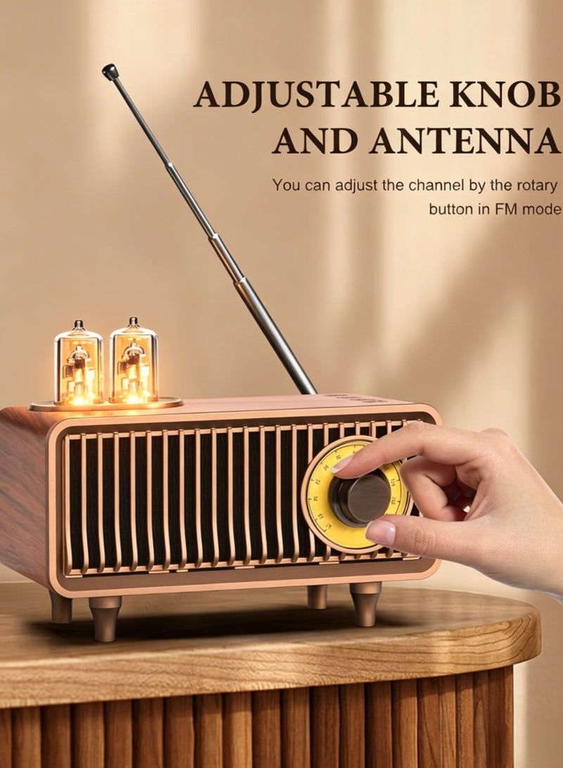 FVWA Retro Bluetooth Speaker, Vintage Radio, bass, Bluetooth 5.4 Wireless Connection, Suitable for Home Office, Outdoor Party, Portable Speaker, Suitable for iPhone, Android Speaker - Image 1
