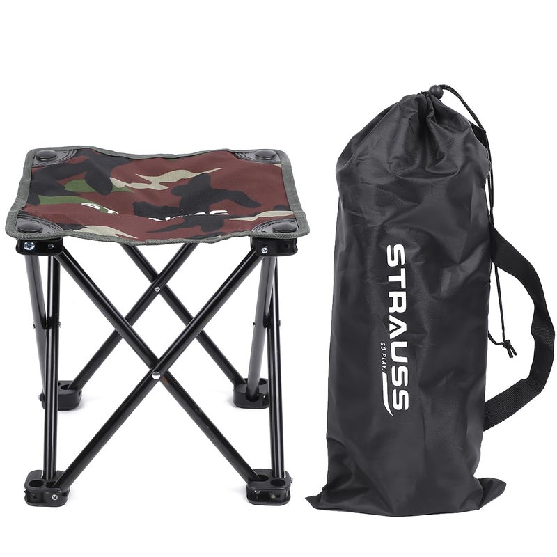 Strauss Portable Compact Folding Chair With Carry BagPortable Camping Chair With 4 LegsLightweight BreathablePerfect For Outdoor CampingBeachPicnicsAnd Hiking30 X 30 X 26 Cm FabricGreen - Image 1