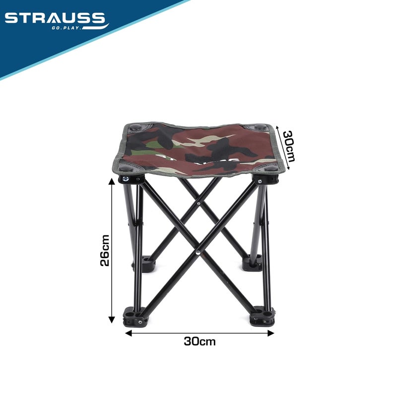 Strauss Portable Compact Folding Chair With Carry BagPortable Camping Chair With 4 LegsLightweight BreathablePerfect For Outdoor CampingBeachPicnicsAnd Hiking30 X 30 X 26 Cm FabricGreen - Image 3