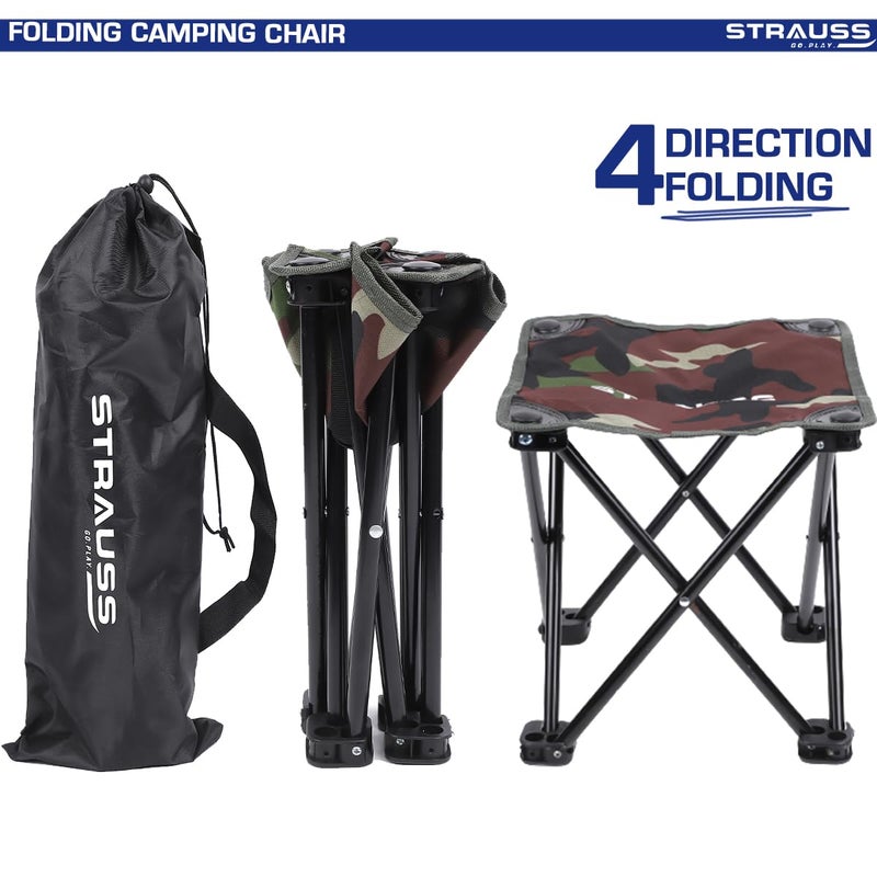 Strauss Portable Compact Folding Chair With Carry BagPortable Camping Chair With 4 LegsLightweight BreathablePerfect For Outdoor CampingBeachPicnicsAnd Hiking30 X 30 X 26 Cm FabricGreen - Image 5