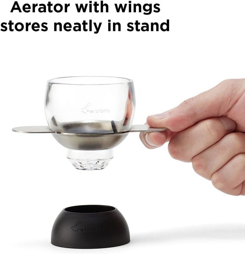 rabbit Wine, Wine Aerator with Sediment Strainer and Stand, Hand-Free Wine Decanter for Red Wine Lovers, 3.35 x 3.35 x 5.6 IN - Image 3