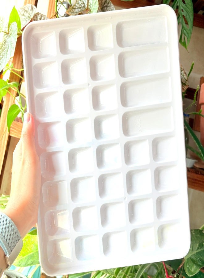 PHOENIX Watercolor Palette Box - 36 Well Large Empty Paint Palette with Lid and 3 Mixing Areas Palettes for Water Color, Gouache, Acrylic & Water Based Paints 12x10 Inch - Image 2