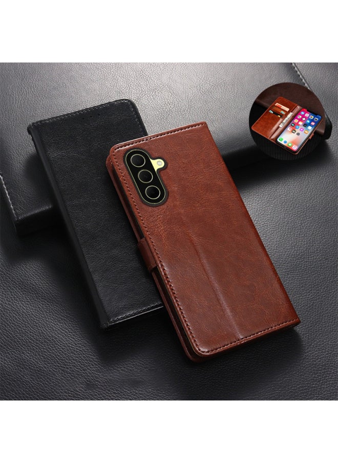 Generic - Suitable For SamsungA36 5G/A56 5G Mobile Phone Case Mobile Phone Leather Case Flip Mobile Phone Protective Case Anti-drop Case-Color:Dark Blue-Applicable Models:For SamsungA36 5g - Image 1