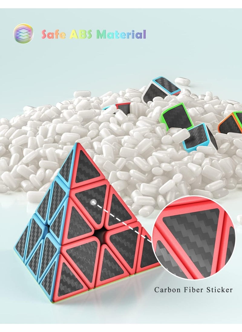 5 Piece Rubiks Cube Set 2x2 3x3 5x5 Pyramid Skewb 3D Speed Cube Game Twisty Puzzle Toy Gift For Kids Adults Speed Cubing Beginners Or Puzzle Enthusiasts